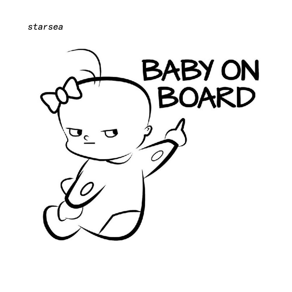 Decal dán xe hơi chữ Baby On Board dễ thương
