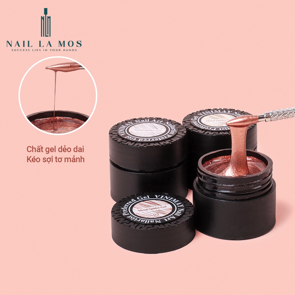 Gel nhện Vinimay chính hãng chất đậm đặc - gel mạng nhện nhũ sợi dai trang trí móng tay nghệ thuật
