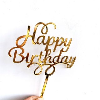 Topper mica HPBD xoắn trên vàng