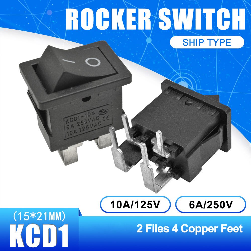 POWER Công Tắc Đèn 2 Vị Trí Kcd1 2 Pin 3 Pin 4 Pins 6 Pins 6a 250vac / 10a 125vac 15x21mm | BigBuy360 - bigbuy360.vn