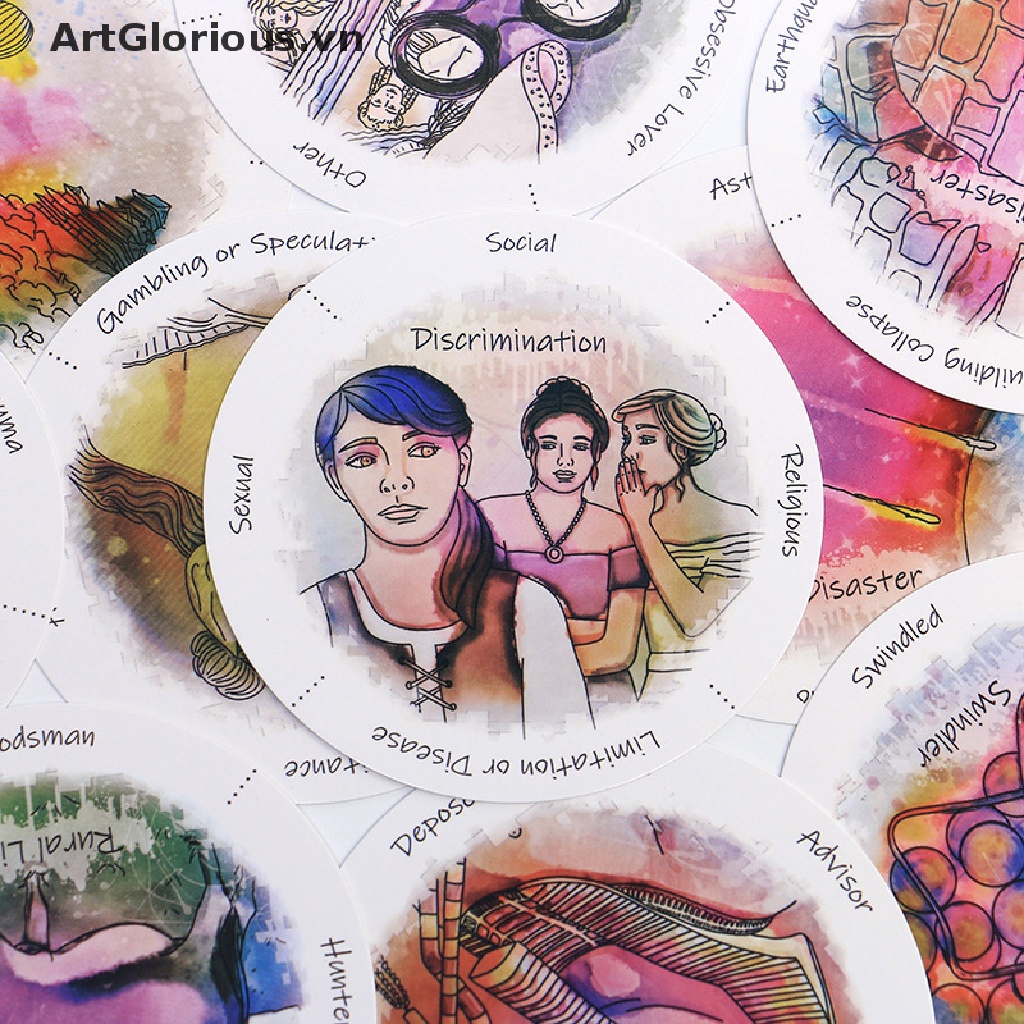 Bộ 87 Thẻ Bài Trò Chơi Uncover Your Past Life Oracle Hình Tròn Kèm Hướng Dẫn