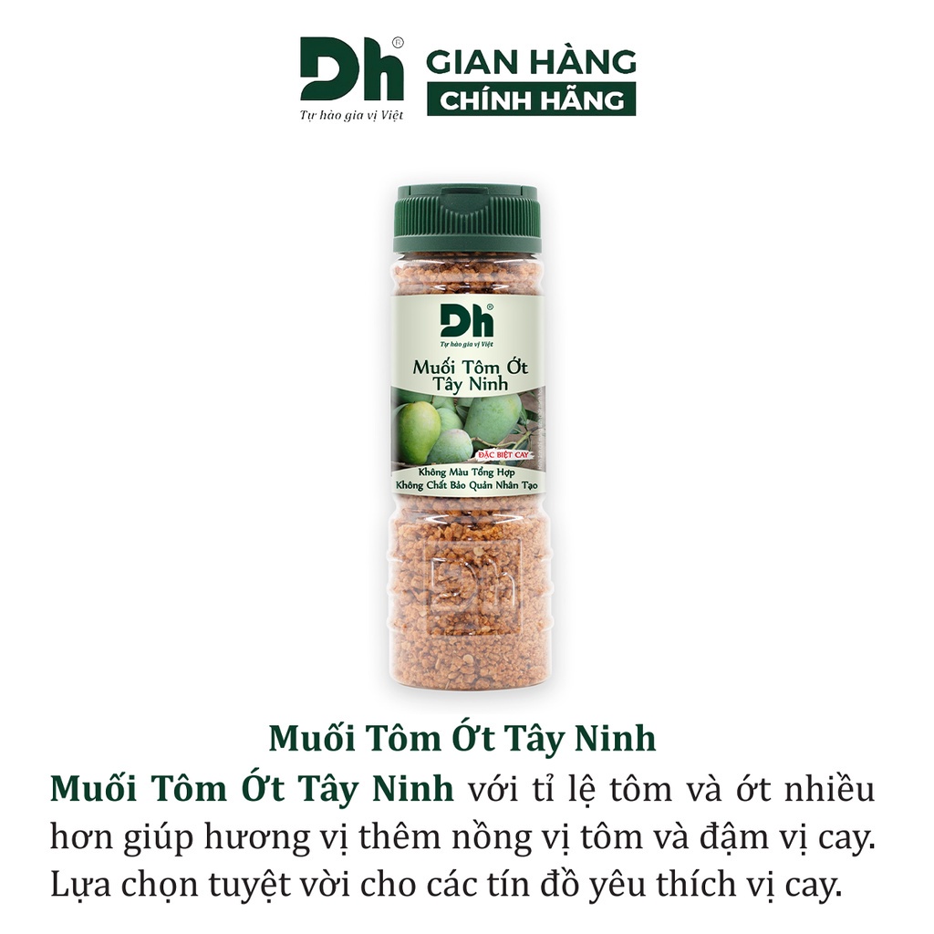 Muối tôm ớt Tây Ninh DH Foods đặc biệt cay thơm ngon gia vị chấm hoa quả 60/120gr - DHMTN51