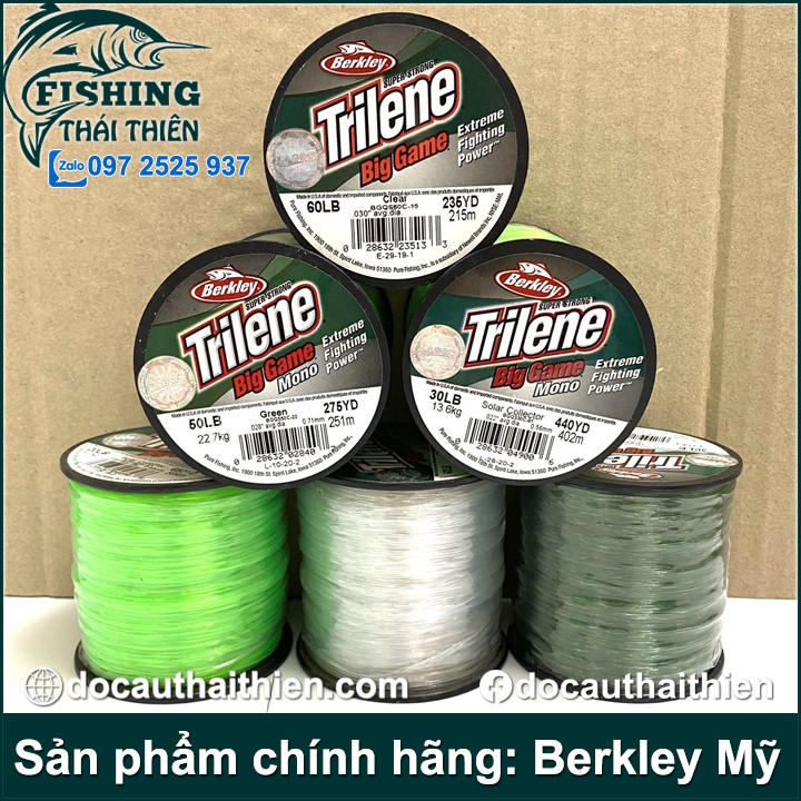 Dây cước câu cá Trilene Big Game sản phẩm chính hãng Berkley Mỹ nhiều màu sắc siêu tải cá