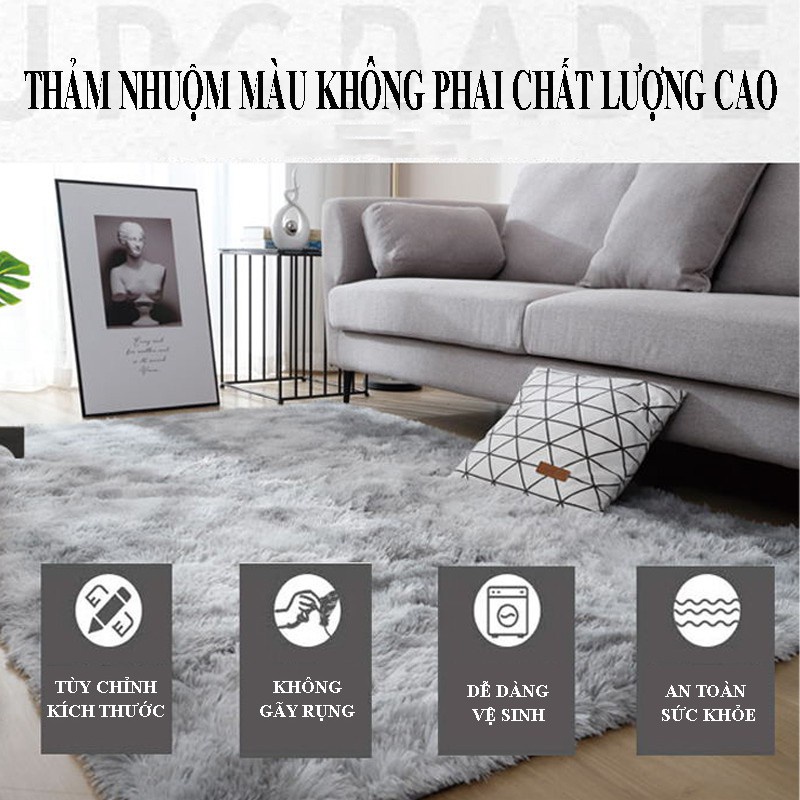Thảm Trải Sàn, Thảm Lông Loang Trải Sàn Lông Mịn, Chống Trơn Trượt