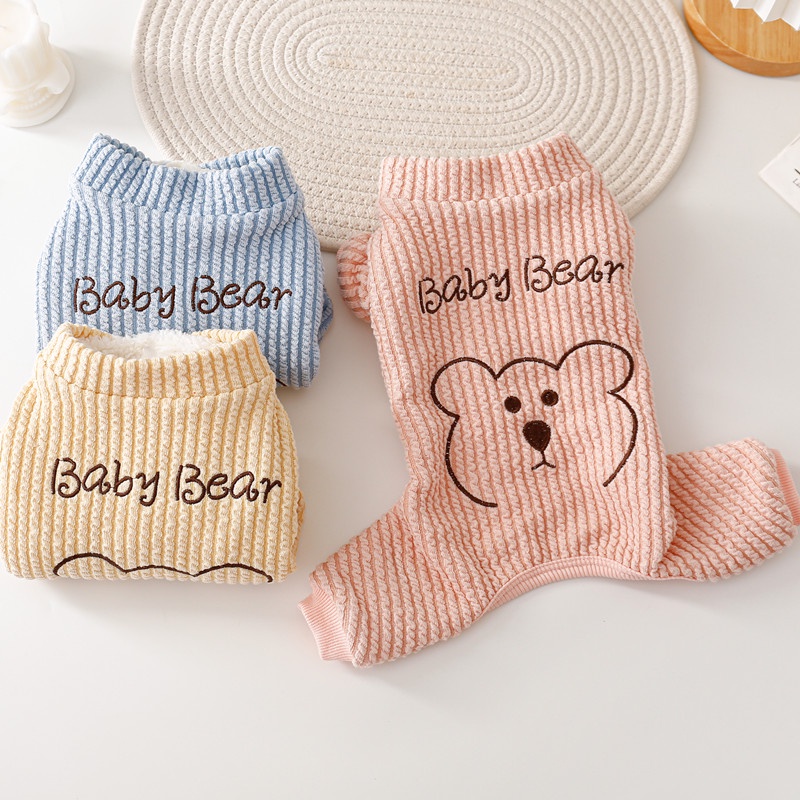 Áo Thun Cotton Lót Lông Cừu Giữ Ấm Mùa Thu Đông Cho Thú Cưng Teddy Bichon Pomeranian Yorkshire
