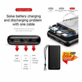  Pin sạc dự phòng Baseus Mini Q PD Fast Charge 20,000mAh cho Smartphone/ Tablet/ Macbook