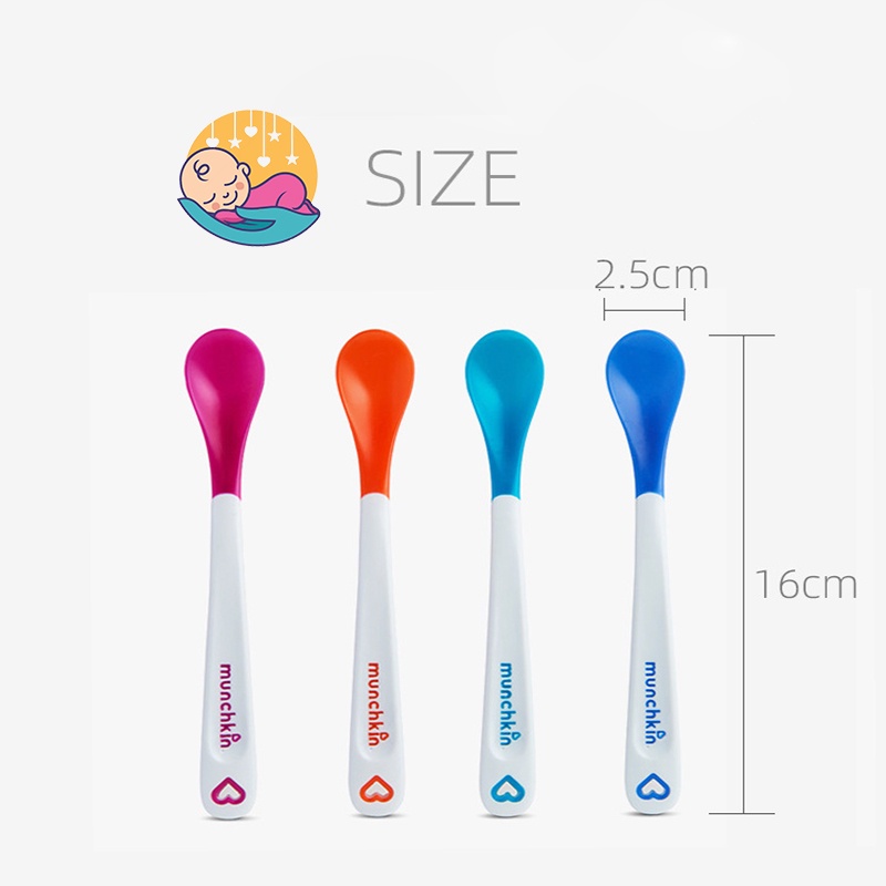 Thìa ăn dặm báo nóng cho bé thương hiệu Munchkin Mỹ cảm biến nhiệt đảm bảo an toàn