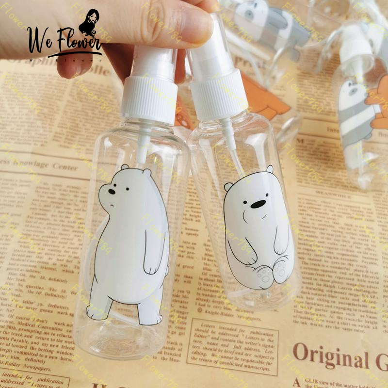 [Hàng mới về] Chai xịt rỗng 100ml đựng mỹ phẩm nhỏ gọn họa tiết gấu hoạt hình đa dụng