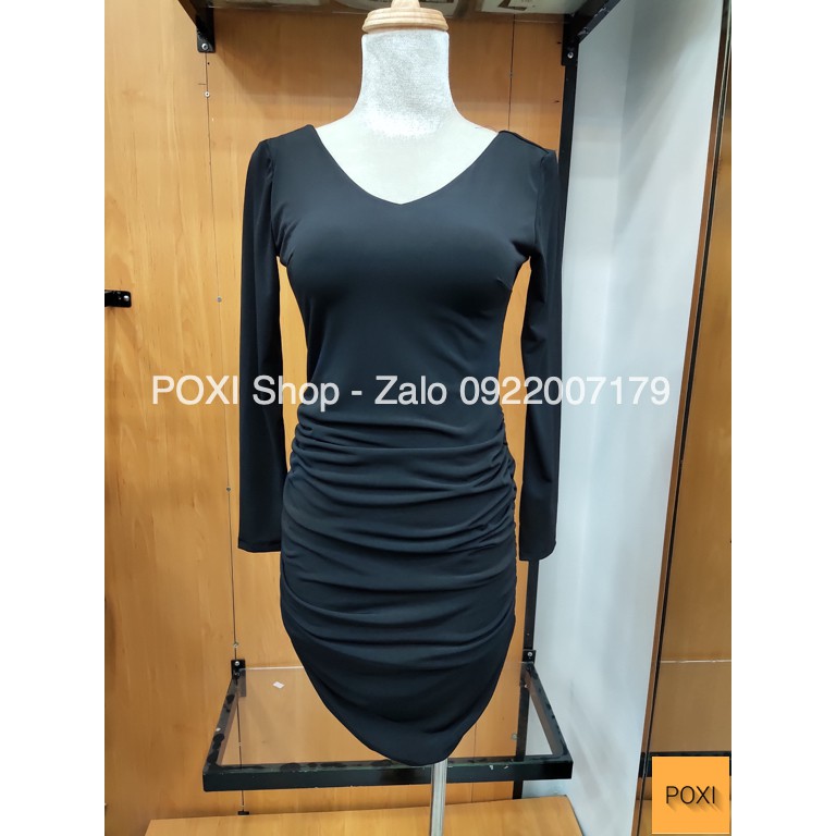[ẢNH THẬT] Đầm Body Tay Dài Hở Lưng Tinh Tế (ĐEN+XÁM) | BigBuy360 - bigbuy360.vn