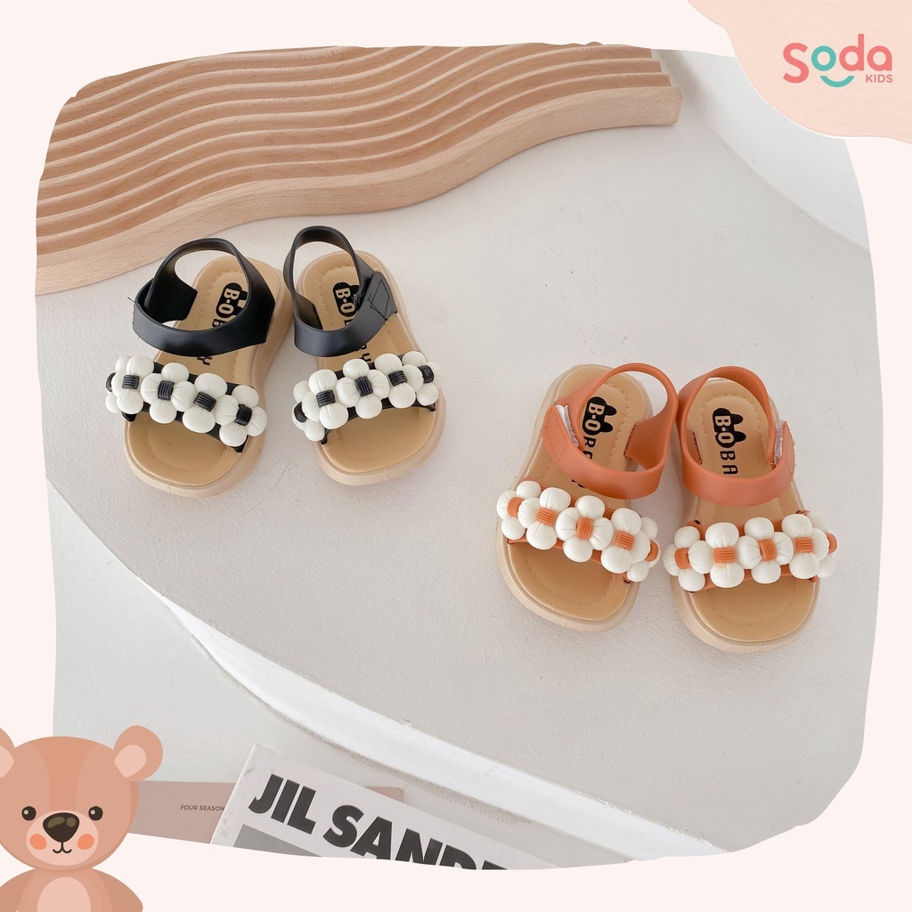 Sandal bé gái SODA KIDS thiết kế đính hoa xinh xắn, chất liệu cao su non êm ái