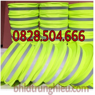 Dây phản quang vải sọc ghi 2.5cm