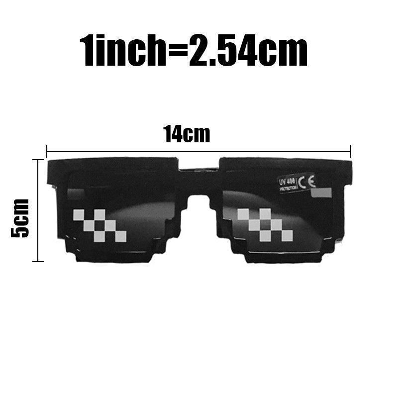 Thug Life Glasses Deal With It Glasses Pixel Women Men Black Mosaic Sunglasses