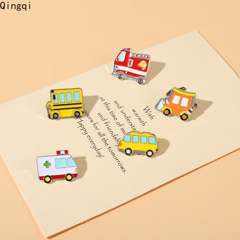 Ghim cài áo MISS ZOE chủ đề xe cảnh sát/ xe buýt hoạt hình xinh xắn