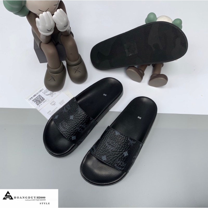 Dép lê nam quai ngang in hình MCM kèm ảnh thật - Dép nam quai da sần chất đẹp