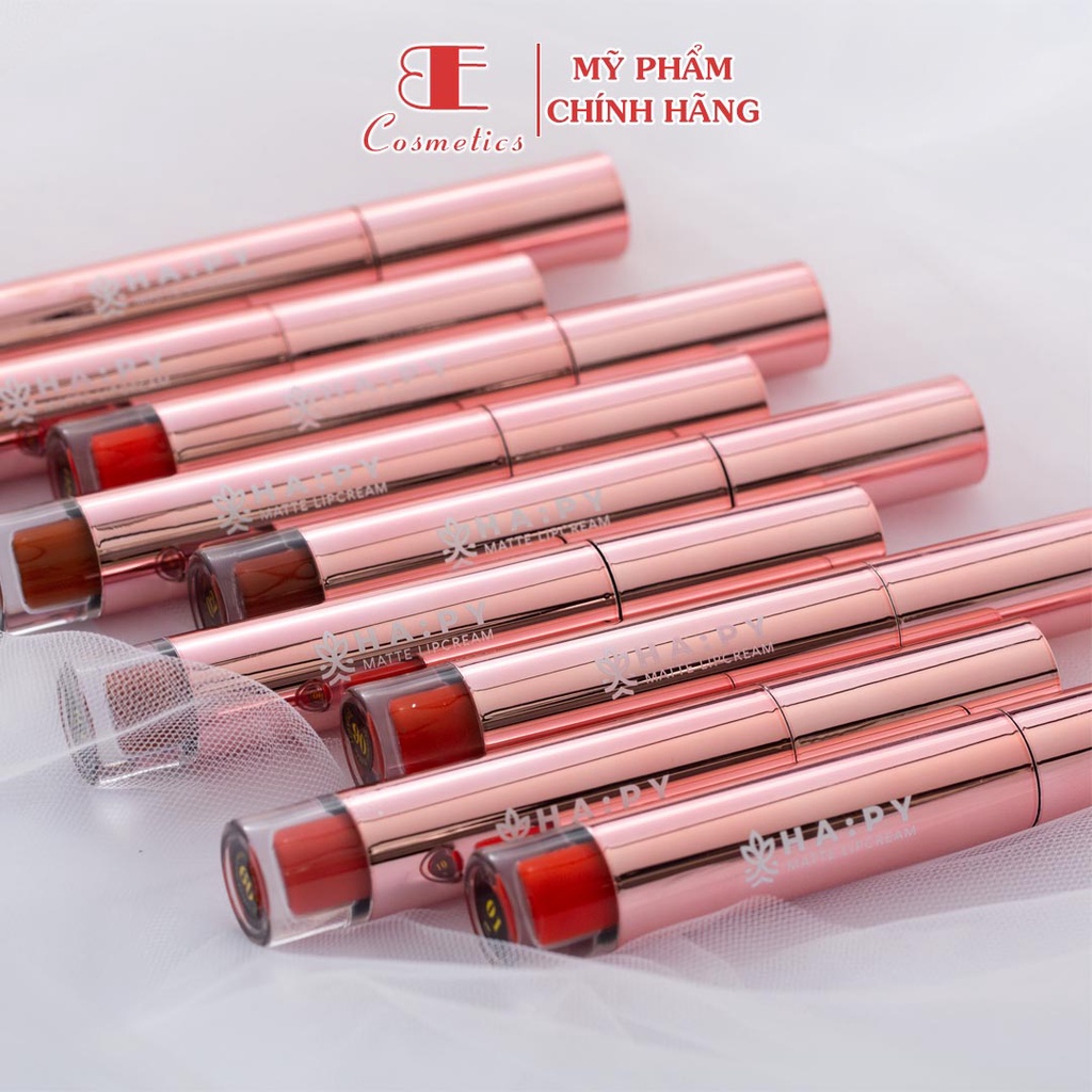 Son kem màu lì siêu mịn lâu trôi giữ màu tới 24h loại 3.5g, son tint thương hiệu Ha:py  (SM0001) Ebi Cosmetics