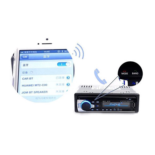 Đầu phát nhạc MP3 FM Radio 12V bluetooth V2.0 JSD520 12 chân 1 din dành cho xe hơi
