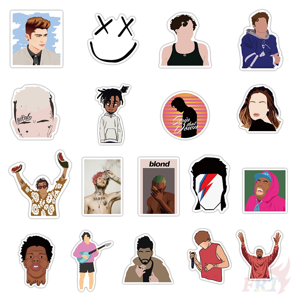 ❉ Superstar RockStar Hip Hop Rock Band Singer Rapper Series 02 Stickers ❉ 50Pcs/Set DIY Fashion Mixed Luggage Laptop Skateboard Doodle Decals Stickers