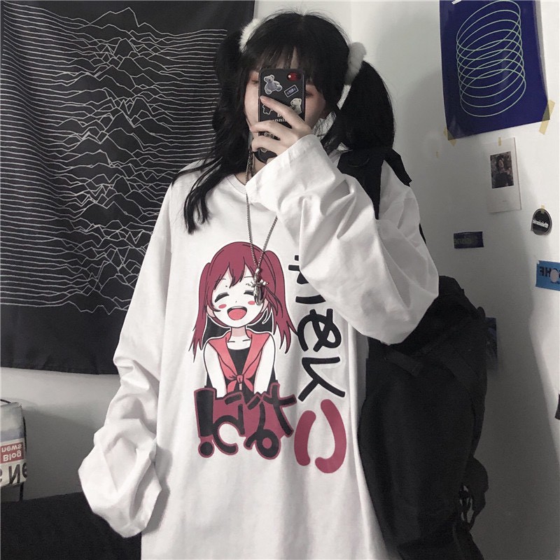 Áo thun tay dài form rộng NEKO.SG, Áo thun Streetwear Ulzzang SWT49
