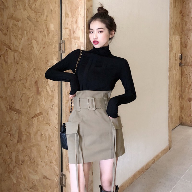 [HÀNG CÓ SẴN] Chân váy retro kèm thắt lưng phong cách ulzzang | BigBuy360 - bigbuy360.vn