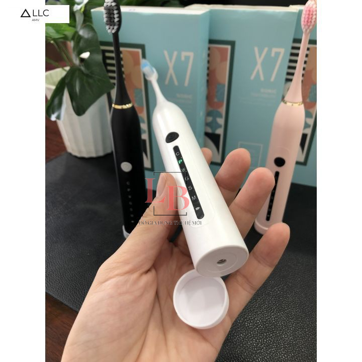 Bàn chải điện Sonic X7 dùng công nghệ rung sóng âm, bàn chải đánh răng tự động đánh tan mảng bám thế hệ mới nhất 2022