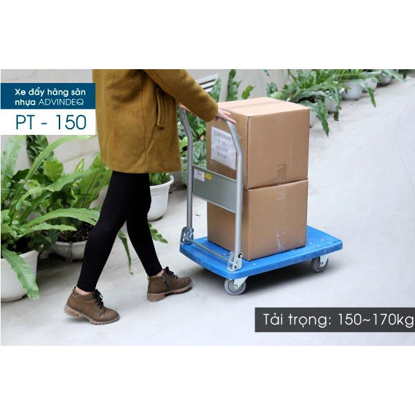 Xe Đẩy Hàng 4 Bánh Sàn Nhựa Advindeq PT-150 Tải Trọng 150Kg