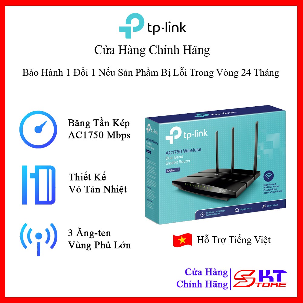 Bộ Phát Wifi Tp-Link Archer C7 Chuẩn AC Tốc Độ 1750Mbps - Hàng Chính Hãng