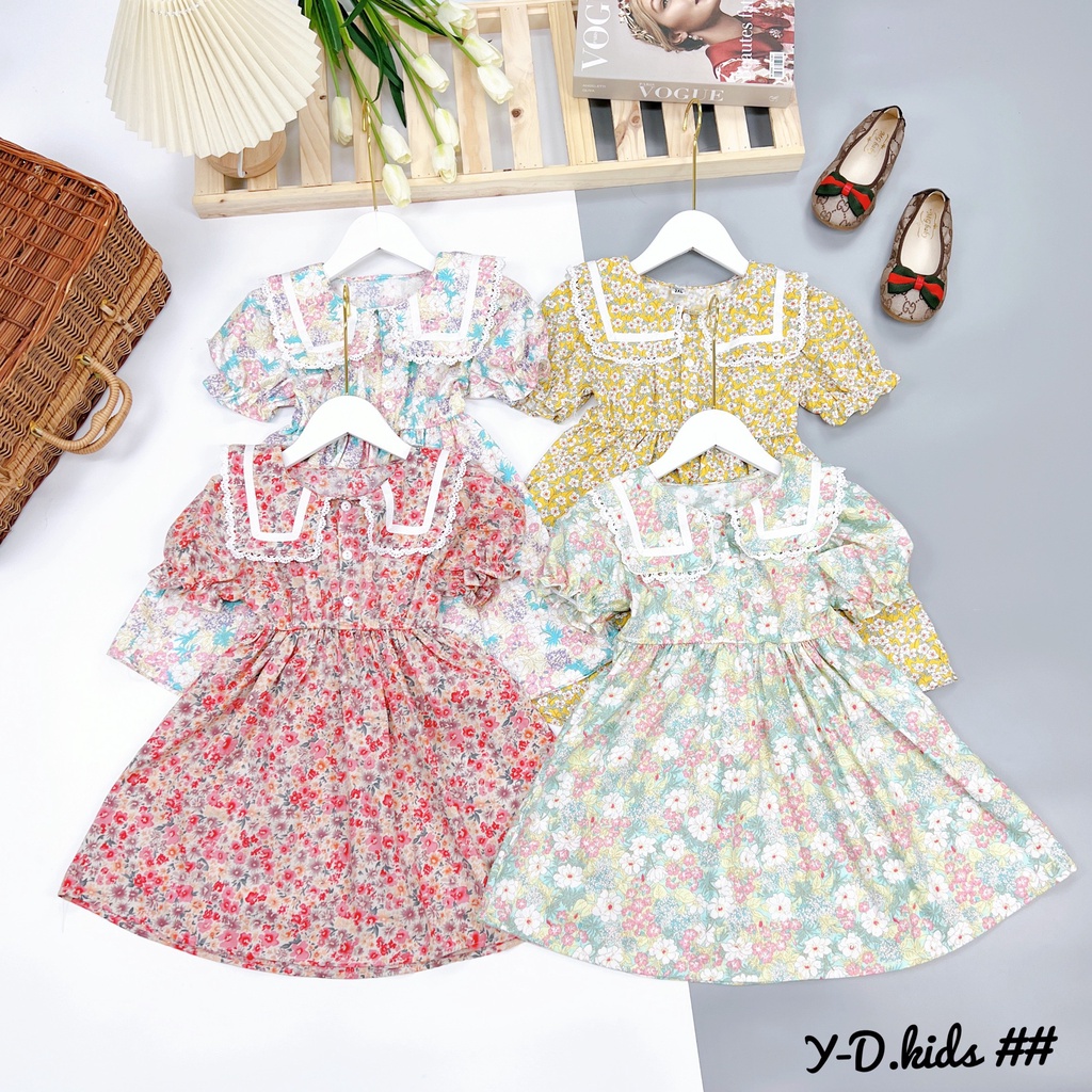 Váy bé gái, váy thô hoa nhí, cho bé từ 8-22kg - Richkid123