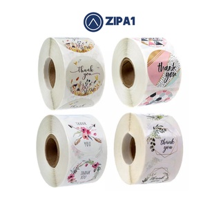 500 miếng dán sticker Thank You - Hình hoa - 2.5x2.5cm / miếng - A1021 - Zip A1