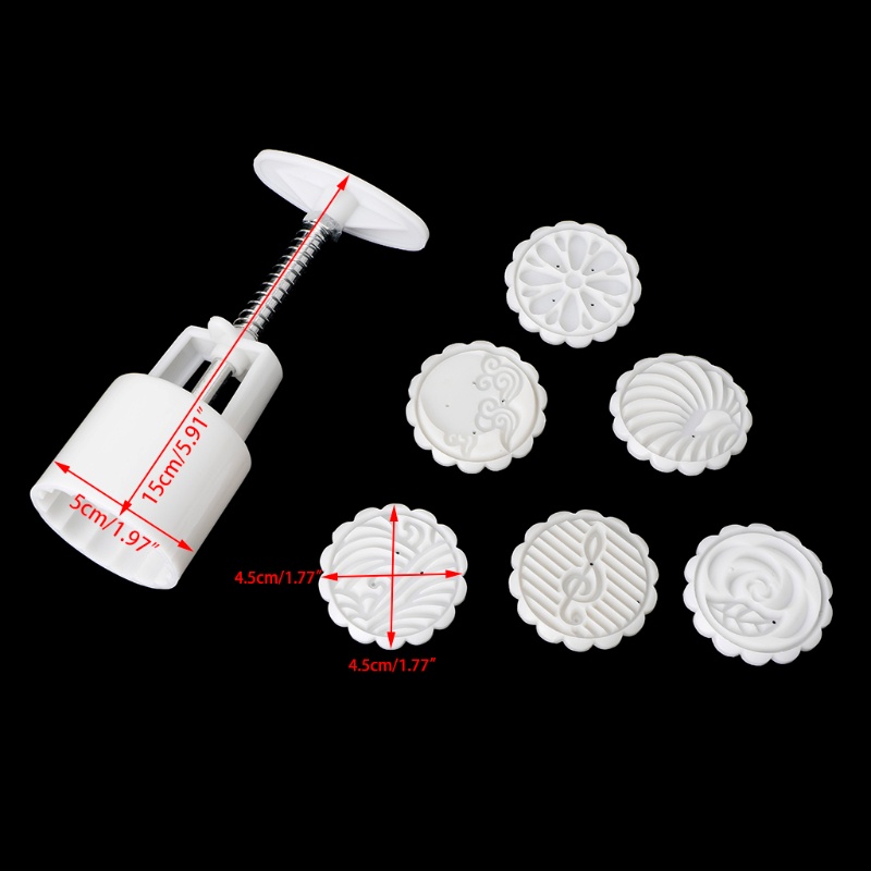 Set 7 khuôn làm bánh trung thu hình tròn 50g DIY