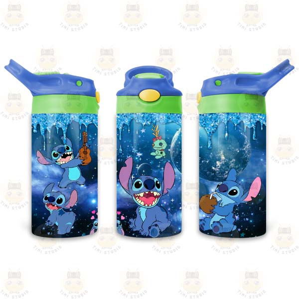 Bình Uống Nước Giữ Nhiệt Cho Bé Có Ống Hút Hình Lilo &amp; Stich - Tỉ Mỉ Studio