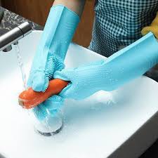 Găng tay silicon rửa bát tạo bọt ( 1 đôi)-2398 KOREA STORE88