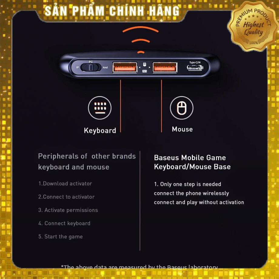 Adapter Hub blutooth 4.0 giúp kết nối bàn phím và chuột hỗ trợ chơi game hiệu Baseus Gamo - Hàng chính hãng