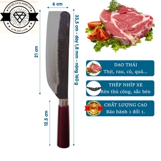  Dao Thái To Nhíp Xe Đặc Biệt Cán Gỗ Lim Chuyên Thái Thịt Rau-HL44 