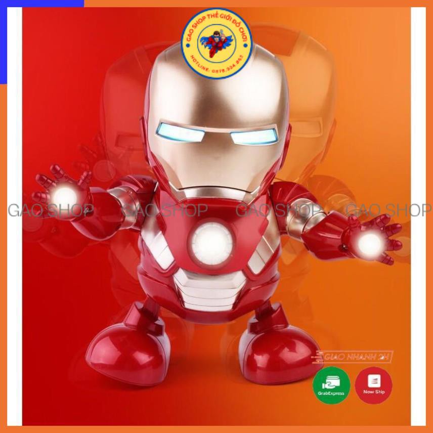 Đồ chơi Robot IronMan nhảy múa theo nhạc có đèn LED size lớn nhựa ABS an toàn cho sức khỏe của bé