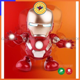 Đồ chơi Robot IronMan nhảy múa theo nhạc có đèn LED size lớn nhựa ABS an toàn cho sức khỏe của bé