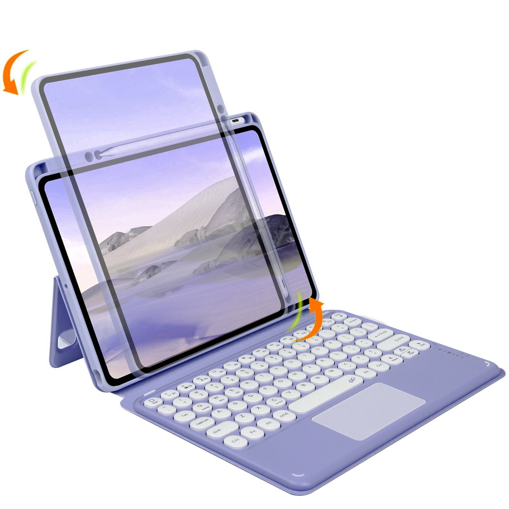 Bao Da Máy Tính Bảng Kèm Bàn Phím Bluetooth Không Dây Có Ngăn Đựng Bút Cho IPad Pro 11 7th 8th 9th Gen 10.2 Air3 10.5 Air4 Air5 10th 10.9 Inch
