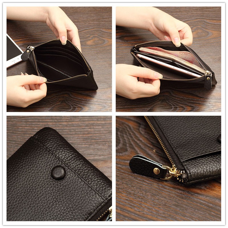 Sale Không Lãi Ví Da Bò Cầm Tay Có Ngăn Để Điện Thoại Ngoài | BigBuy360 - bigbuy360.vn