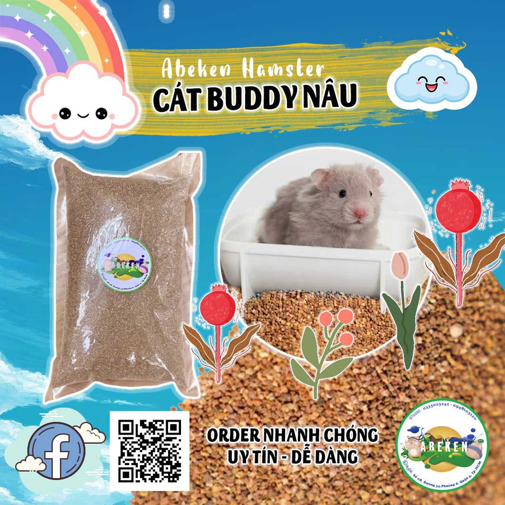 Buddy nâu lót chuồng khử mùi hôi cho Hamster 01kg