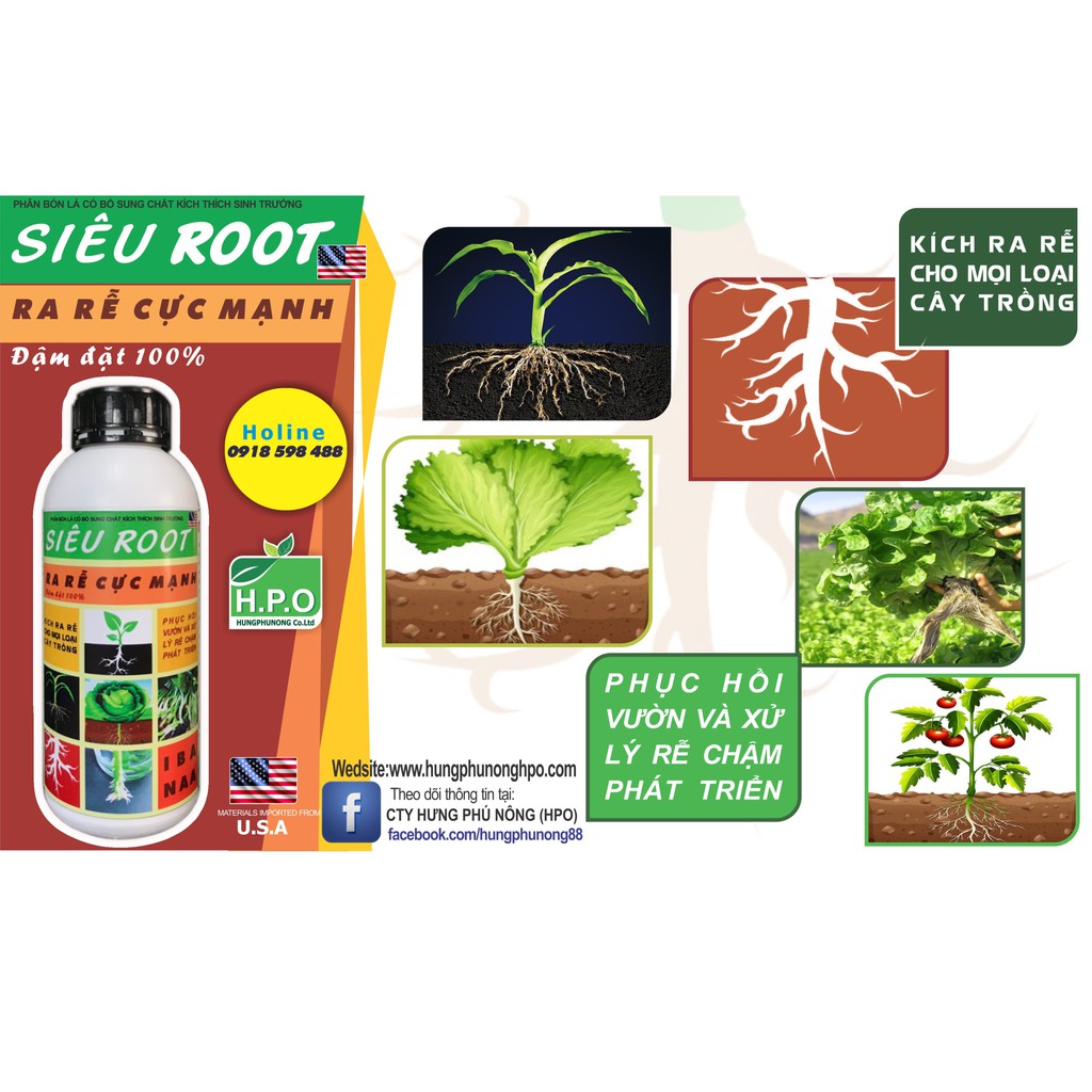 SIÊU ROOT KÍCH RỄ MẠNH CHAI 1000 ML - SIÊU ROOT HPO