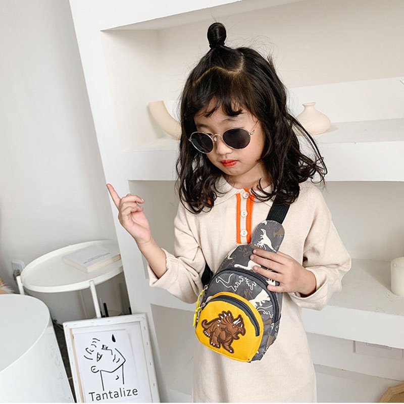 Túi đeo chéo cho bé trai bé gái họa tiết hình khủng long đeo vai cho bé chất vải đẹp loại 1 phong cách cá tính