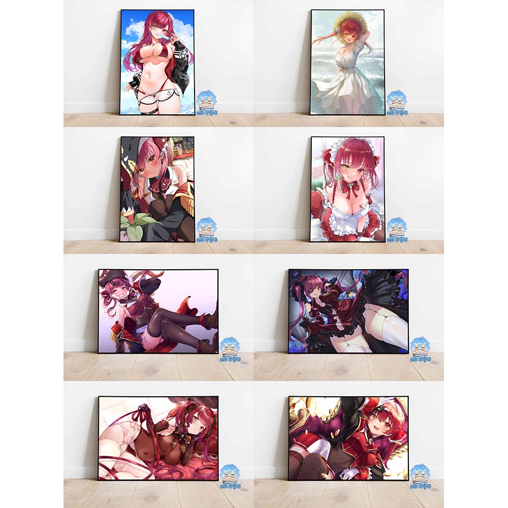 Ảnh poster A3 chất lượng chuẩn Houshou Marine Hololive (16)  – tranh dán tường 2D Tộc Shop