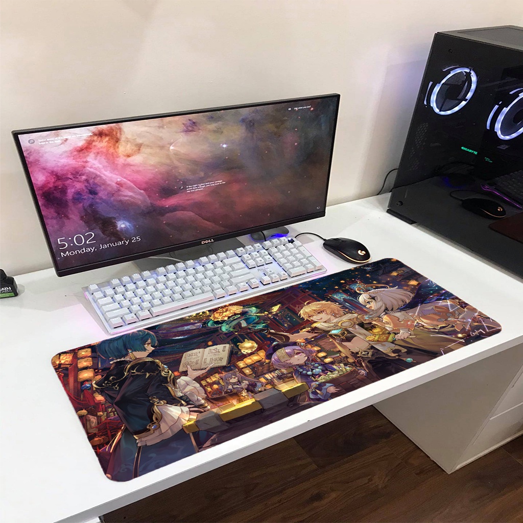 Lót chuột Genshin Impact cỡ lớnn 80x30cm, 90x40cm dày dặn, siêu đẹp, chống trơn trươt Dzon