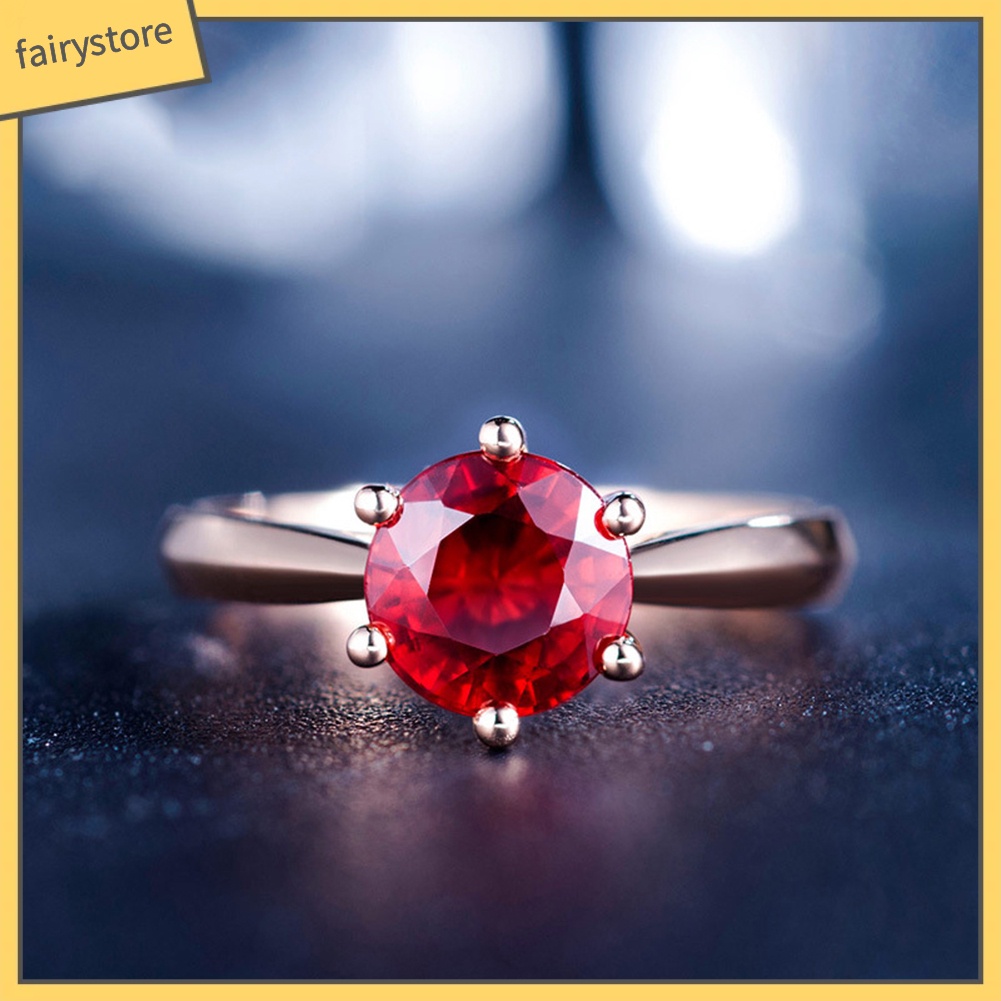 Nhẫn Hợp Kim Đính Đá Ruby Nhân Tạo Thời Trang Cho Nữ