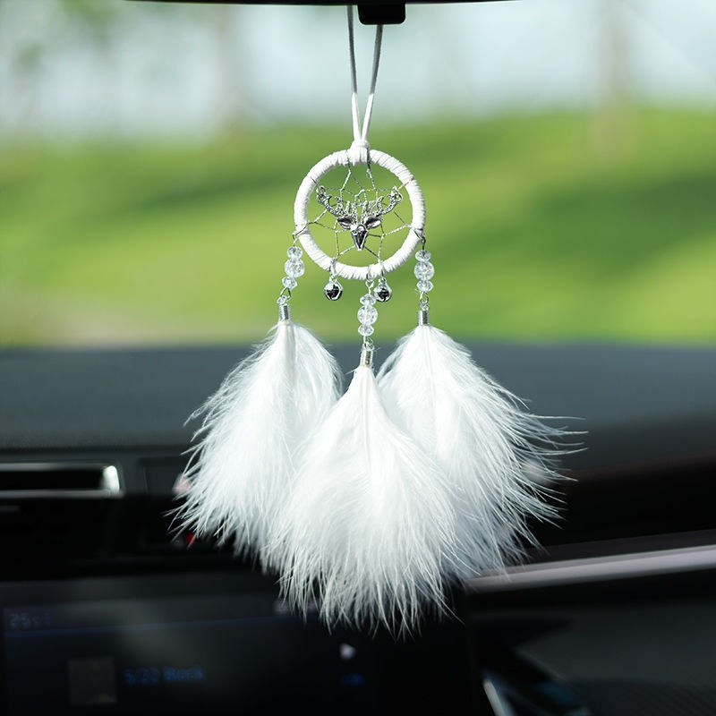 Lưới Giấc Mơ Lông Vũ Treo Trang Trí Xe Hơi