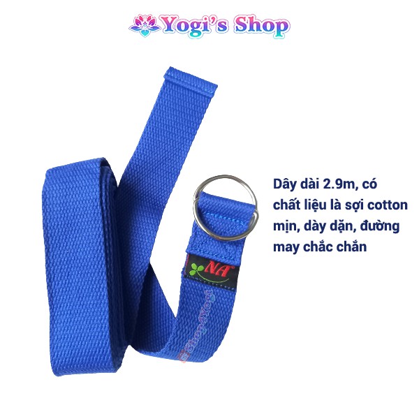 Dây Đai Tập Yoga Cotton Dài 2.9m, Bản 3.8cm, Dày 2mm, Nhiều Màu Lựa Chọn