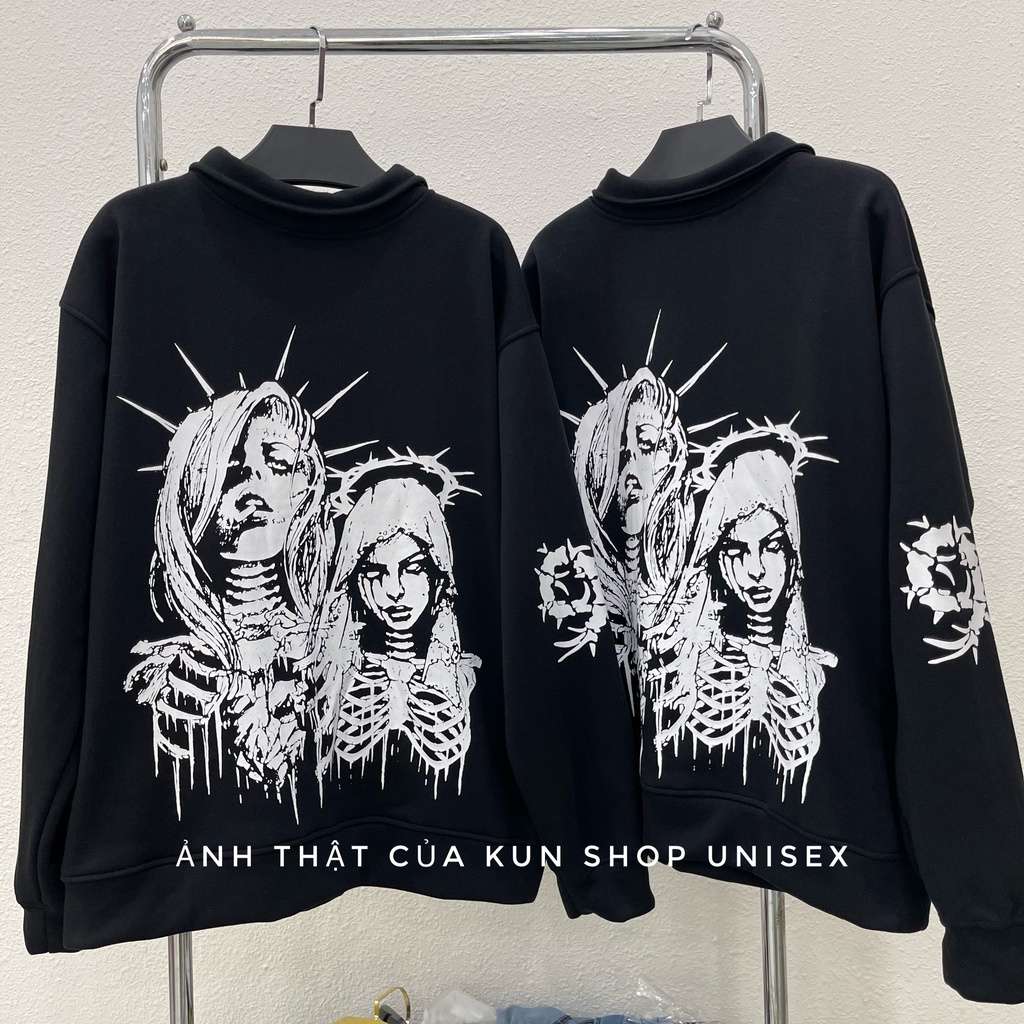 Áo khoác cardigan vah studio Death Áo nỉ cardigan vah.studio chất nỉ cua cao cấp