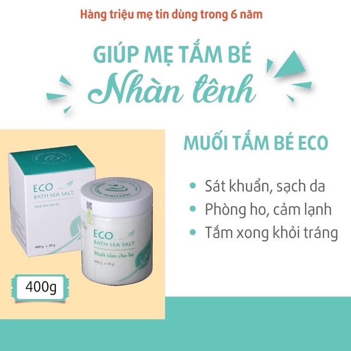 Muối tắm bé Tiệm Thảo Dược Xanh muối tắm bé eco ngừa rôm sảy, mẩn ngứa, làm ấm cơ thể bé