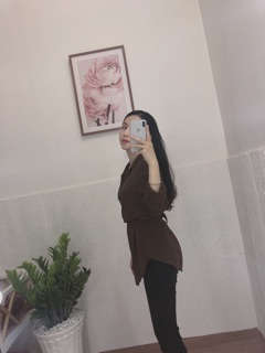 ( Ảnh thật tự chụp ) Áo sơ mi buộc eo