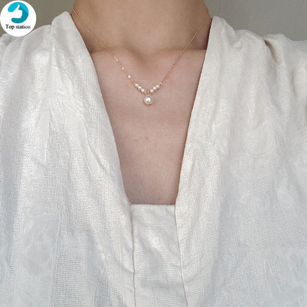 vòng cổ Đính Ngọc Trai Phong Cách Retro Cho Nữ