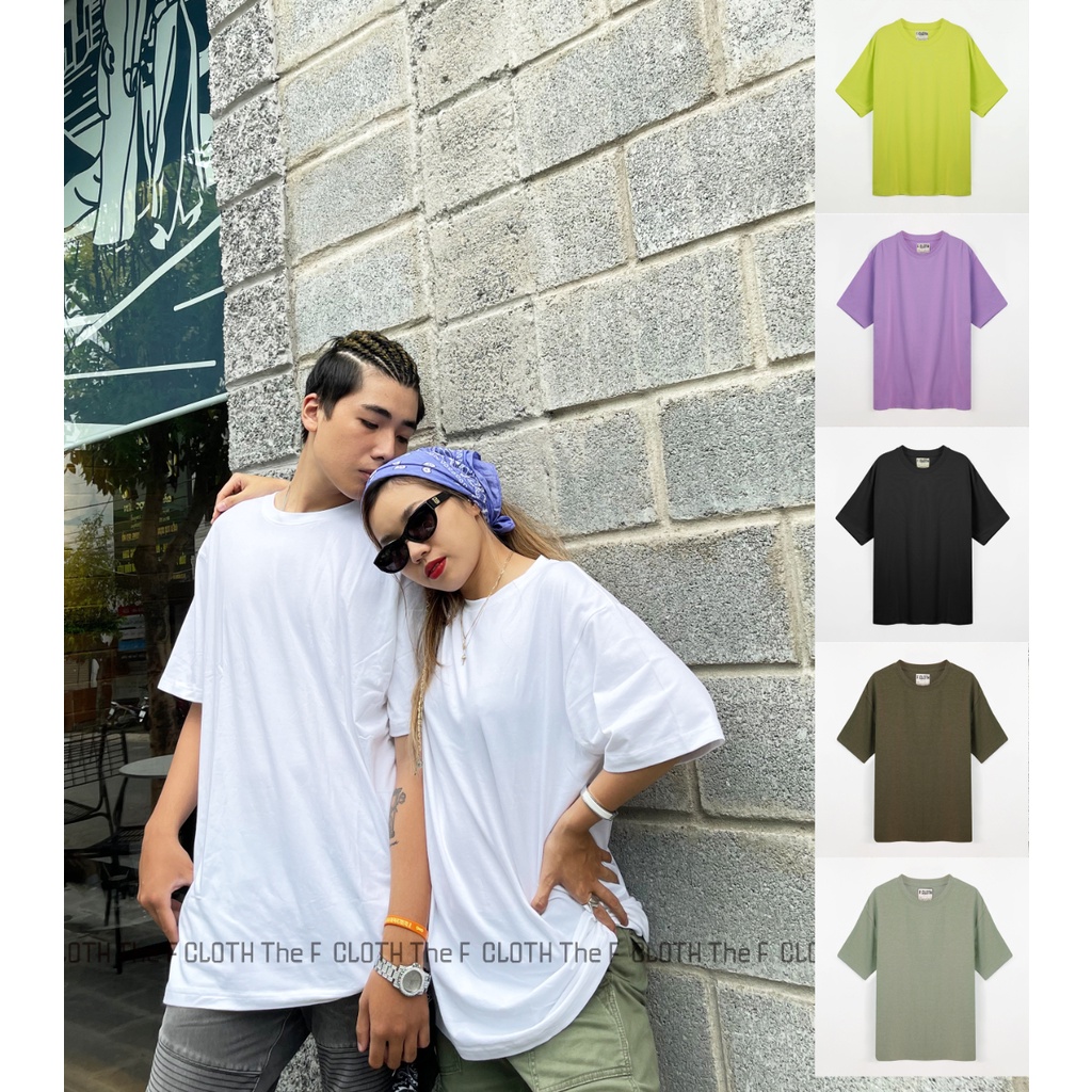 Áo Thun Trơn Unisex Nam Nữ Vải Dày 100% Cotton 4 Chiều Basic Tee Oversize Form Rộng Phông Trơn Phom Rộng Tay Lỡ Chất Hot